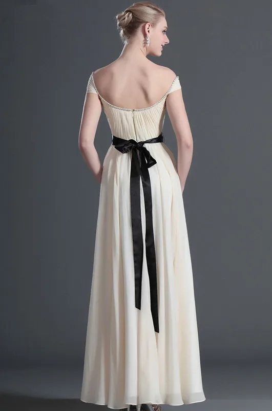 Free-Shipping-Elegant-Cap-Sleeves-Beaded-Neckline-Black-Sash-Chiffon-Evening-Dress (1)