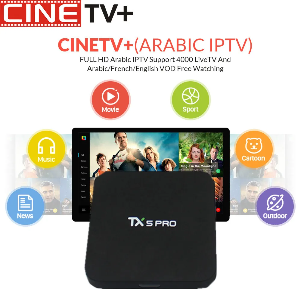 

Tanix TX5 Pro Amlogic S905X Android 6.0 Set Top Box 4k 1.5GHz 2G16G KD Smart Media Player WiFi Bluetooth 4.0 Set-top Box French
