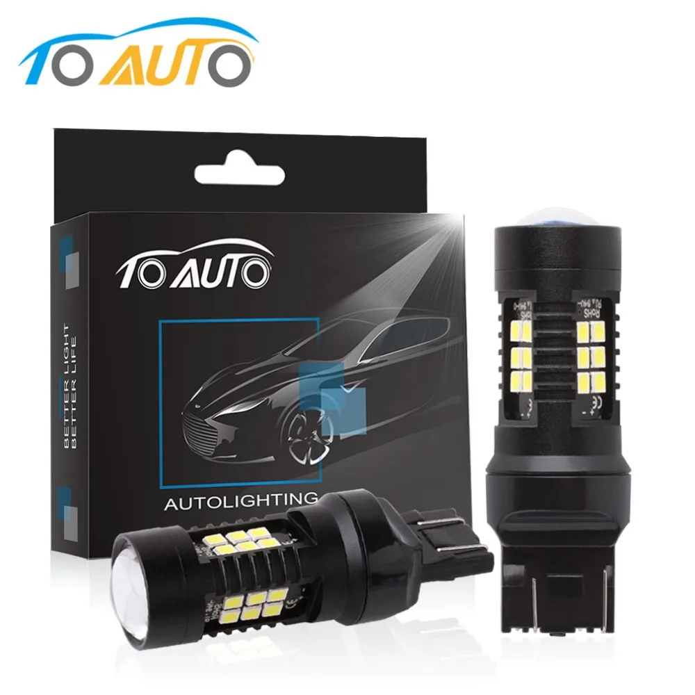 

2pcs 1200Lm T20 W21/5W 7443 LED SRCK 7440 W21W WY21W Led Bulb Car Brake Turn Signal Lights Auto Reverse Lamp White Yellow Red