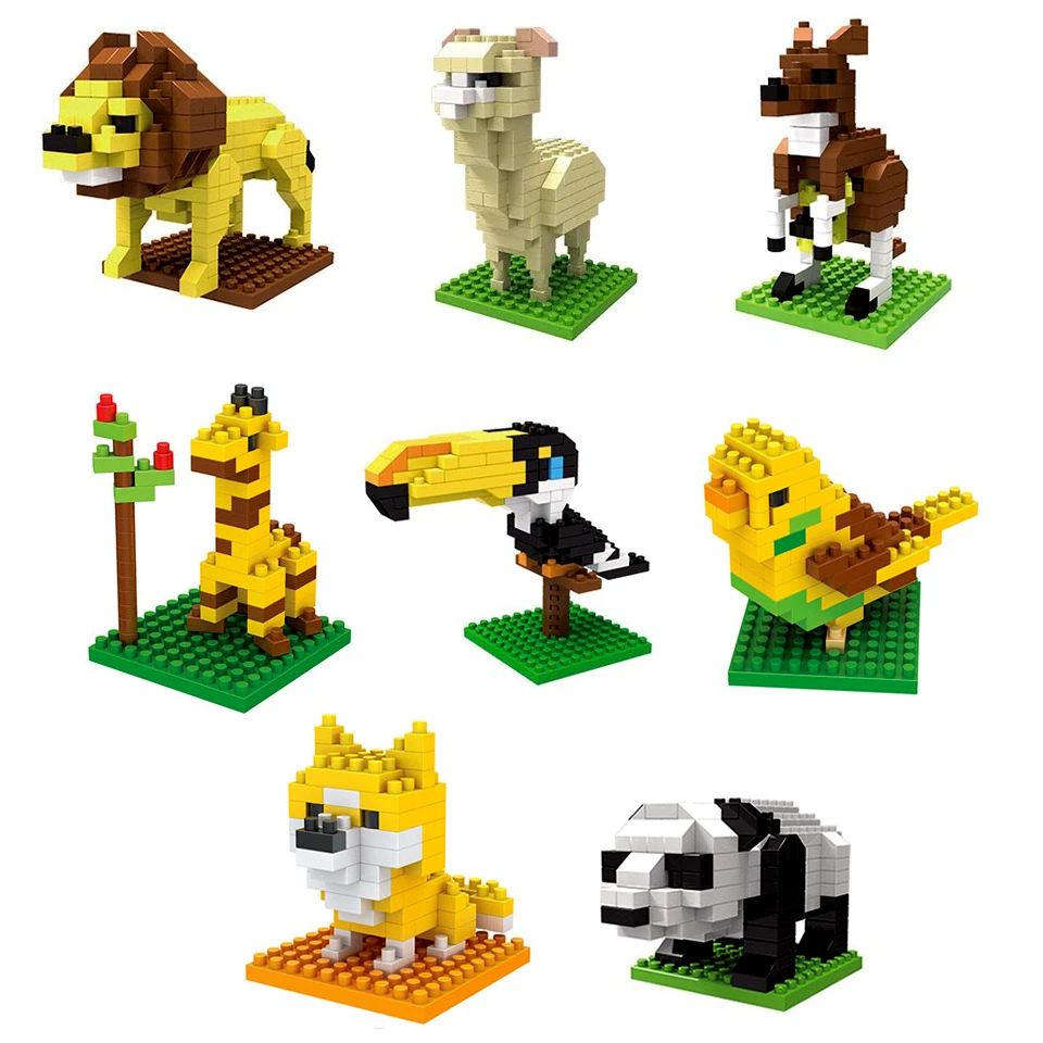Мини Nanoblock блоки Капитан животные интеллект модель здания DIY милые вечерние 3d