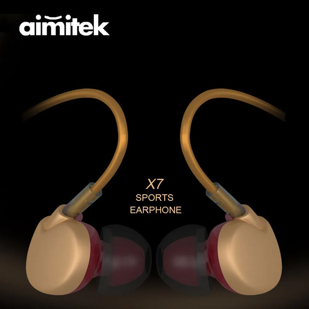 Спортивные наушники Aimitek для бега Hi Fi стерео вкладыши с микрофоном мобильных