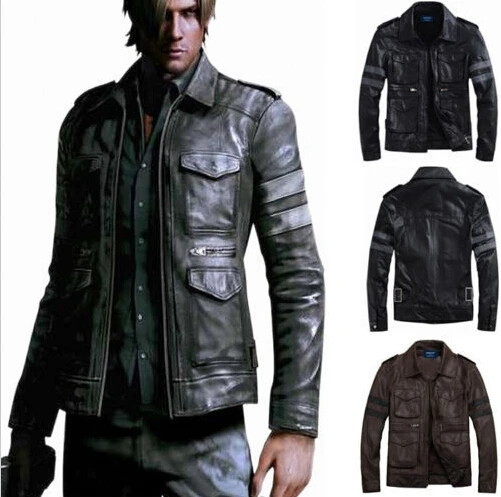 jaqueta de couro leon resident evil 6