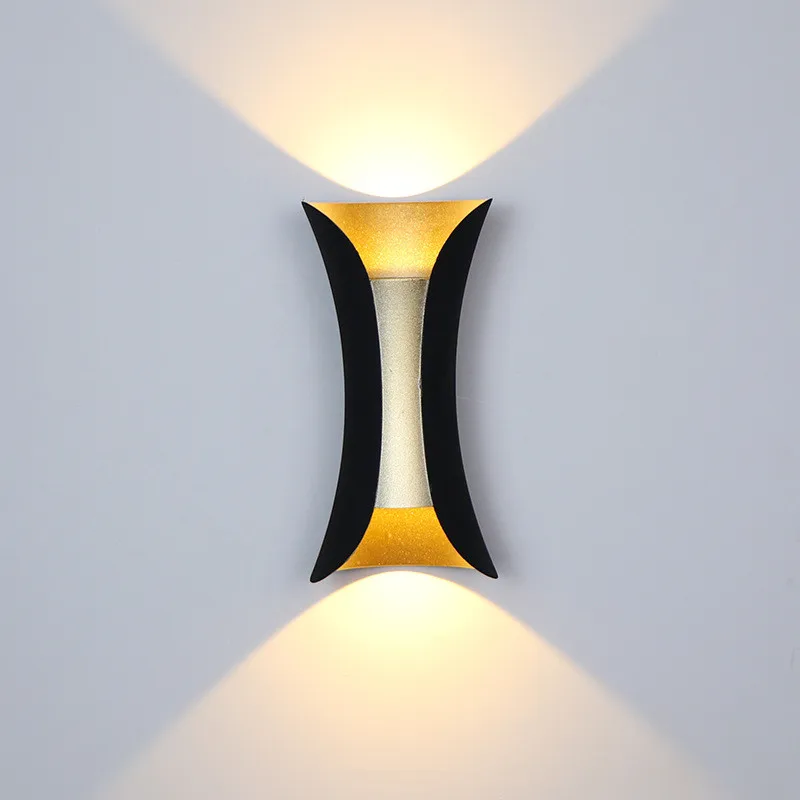 10w Waterproof Cob Led Wall Lamp Black White Golden Creative Wall