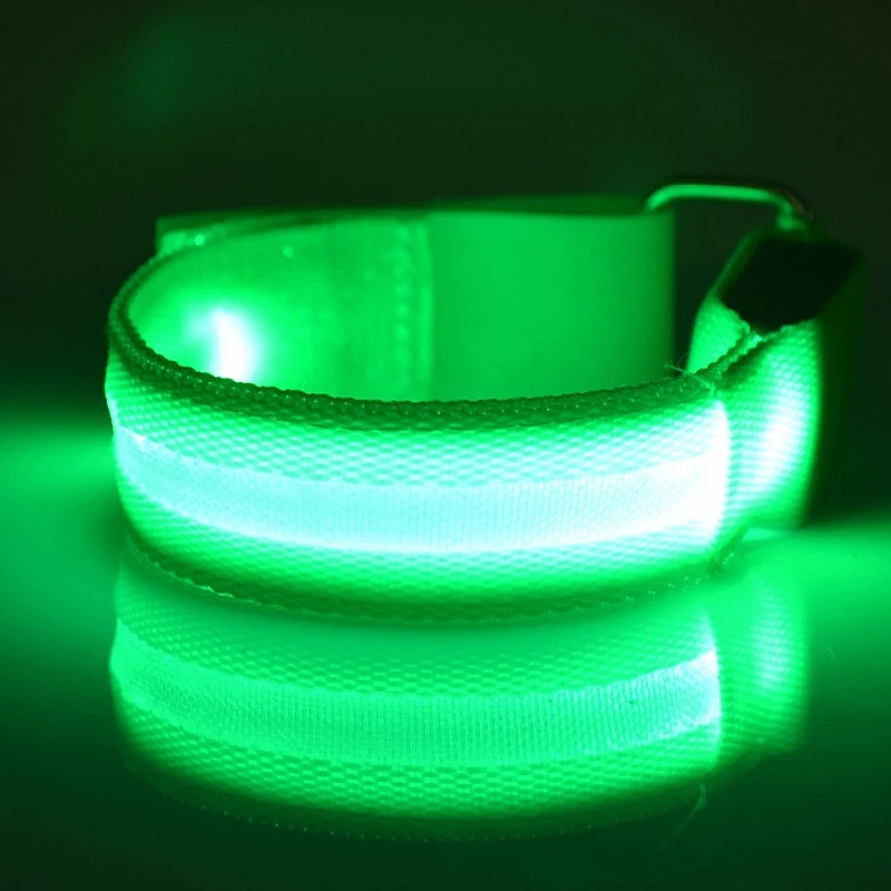 Discount 1PCS LED Wristbands Running Light Adjustable Glowing Bracelets for Runners Joggers Cyclists Night Riding Safety Bike Bicycle 3