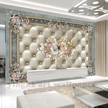 Пользовательский размер 3D настенная Бумага Европейский стиль цветочный гостиная ТВ фон фото обои ручная роспись синий цветок художественная роспись