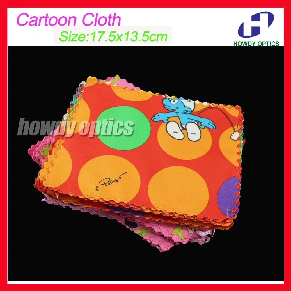 

Free shipping Cute Cartoon eyeglasses glasses cloth for glasses camera screen cleaning cloth ,velt on double sides 17.5x13.5cm