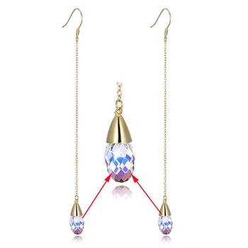 

Trendy Dazzling Crystal Earrings Drops 925 Silver Base Gold Hooks Woman Long Line Earrings Splendid Ear Loops Friendship Jeweled