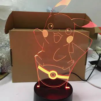 

Pikachu Pokemon Go Action Figure 3D Atmosphere Illusion Night Light Bedroom Kids Gift Creative Table Lamp DropShippng