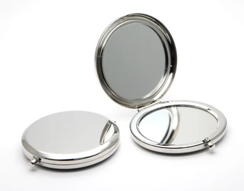 

Blank 65mm Compact Mirror Silver Cosmetic Pocket Mirror Gift Favors M065P
