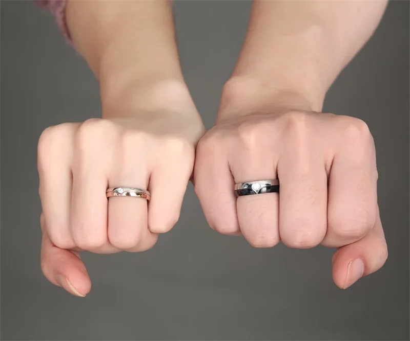 AZIZ BEKKAOUI Новая мода выгравировать имя Пары Кольца для мужчин и женщин Свадебные обручальные CZ кольцо уникальные ювелирные изделия