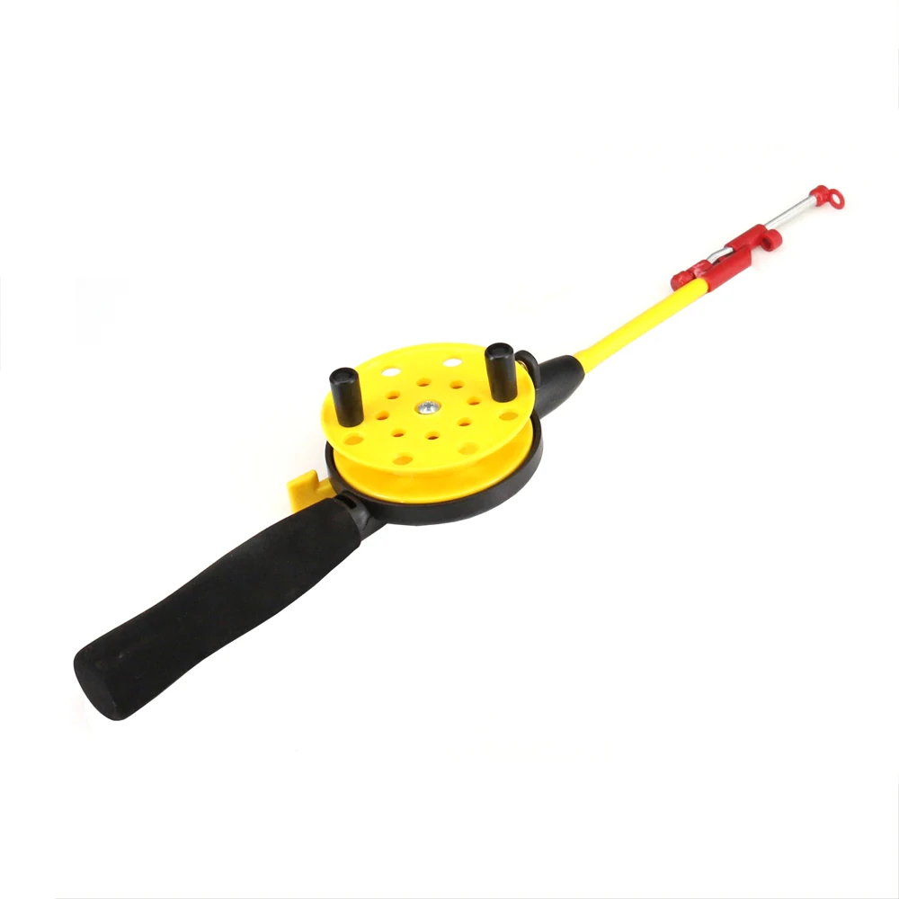 Telescopic Mini Ice Fishing Pole Rod Combo Durable Plastic Children Fishing Reel Rod 1.5# Line Set Winter Fishing Tackle Set