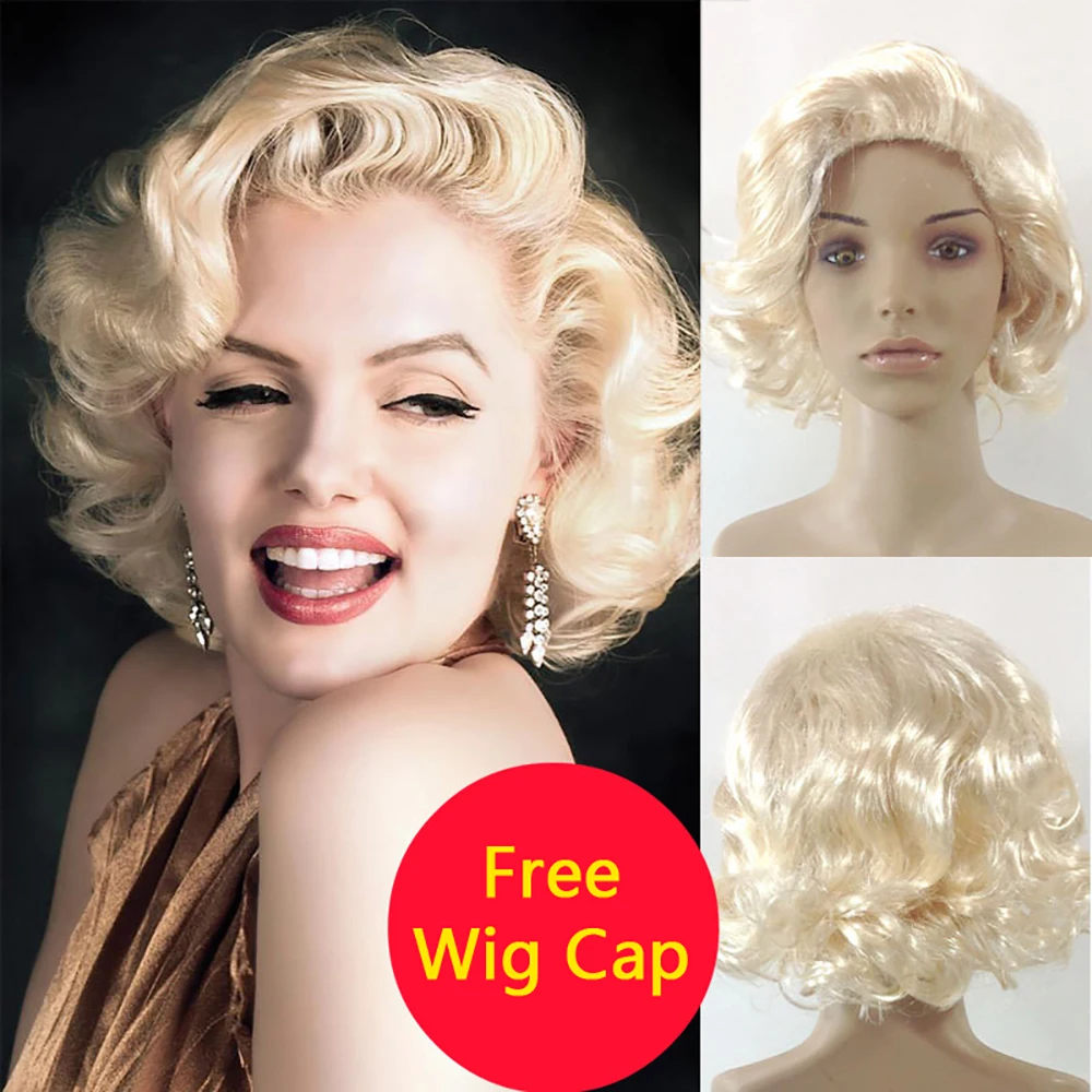 Mujer Marilyn Monroe Bombshell Adulto Rubio Pelo Corto Rizado Sexy Sweetheart Cosplay Disfraz Escarlata Sintetico Fiesta Accesorio Costume Marilyn Monroe Accessories Accessoriesaccessories Party Aliexpress