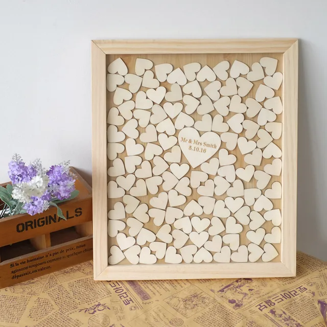 aliexpress com buy wooden wedding guest book personalized wedding