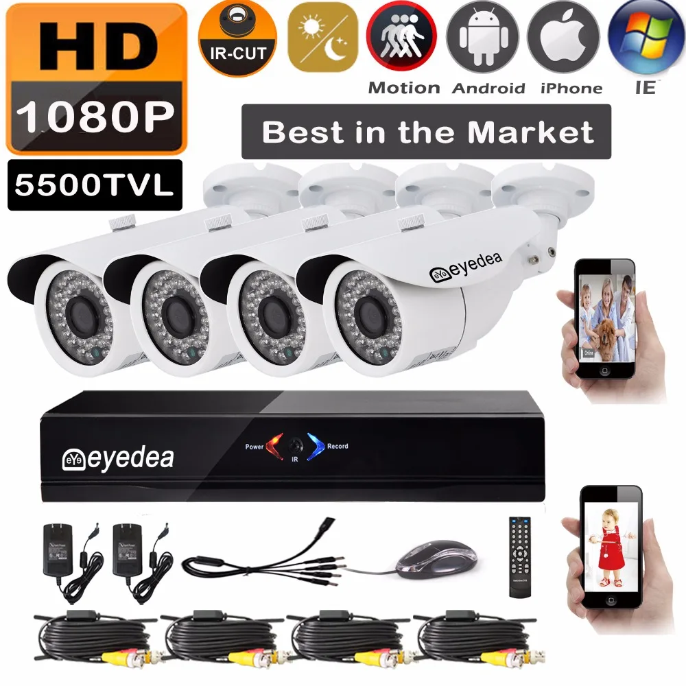 

Russia Moscow Eyedea 8 CH HDMI DVR Recorder AHD 1080P 2.0MP 5500TVL CMOS 36 LED Night Vision Outdoor CCTV Security Camera System