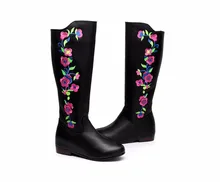2017 winter new cashmere imported high-grade boots women’s boots embroidered cotton boots