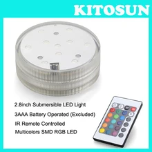 20 шт./лот 3AAA Батарея Дистанционное управление Multicolors RGB Водонепроницаемый LED ваза свет погружной Свадебная вечеринка Цветочный Свет