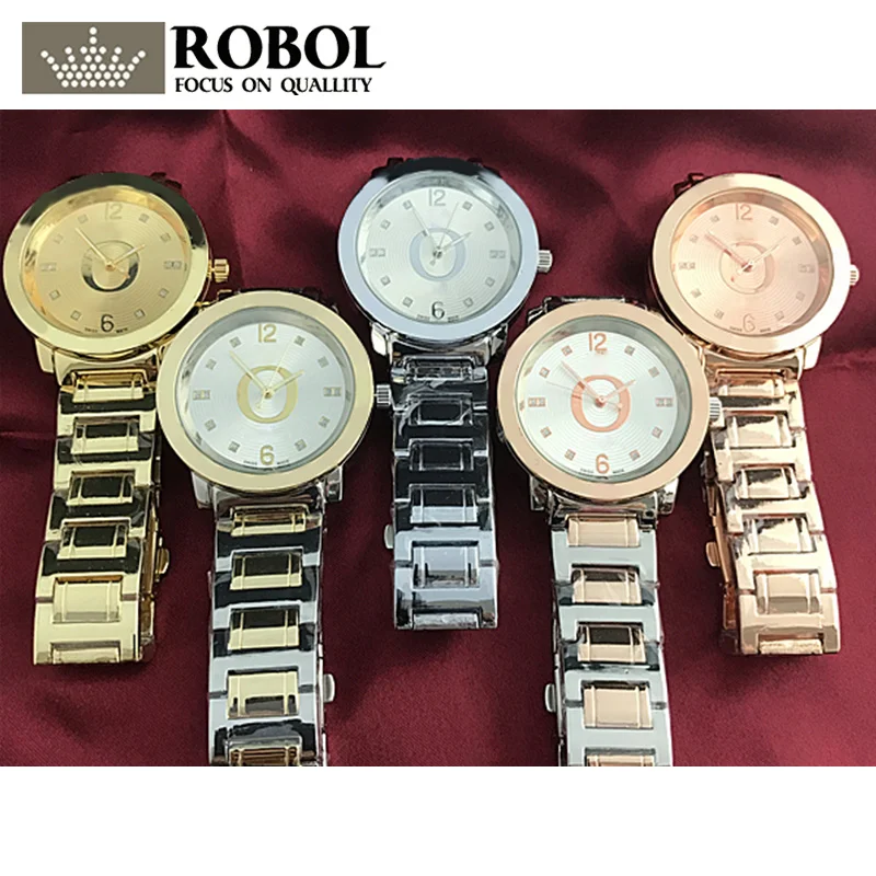 

ROBOL Stainless Steel Men Women Couples Quartz Watches Fashion Luxury Jewelry Gift Wedding Noble Elegant Generous Original Copy