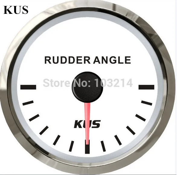 52mm white faceplate Rudder angle gauge stainless steel bezel 87 900ohm