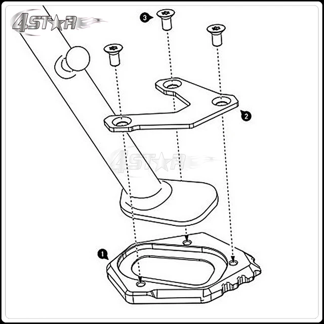 Motorbike Kickstand Foot Side Stand Extension Pad Support Plate For BMW R900RT 09-10 R1200R 06-14 R1200RT 04-13 R1200ST R Nine T