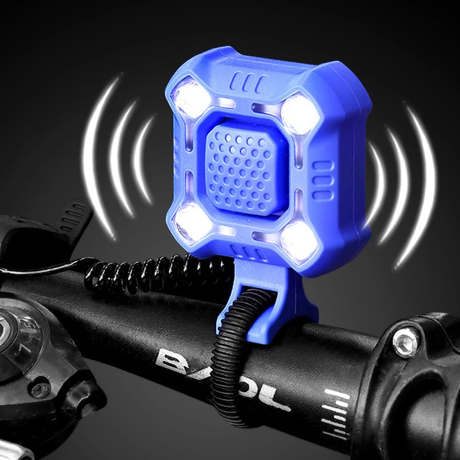 Bike Bell 140db Electric Bicycle Horn Alarm Bell Light Ultra Bright Horn Bell