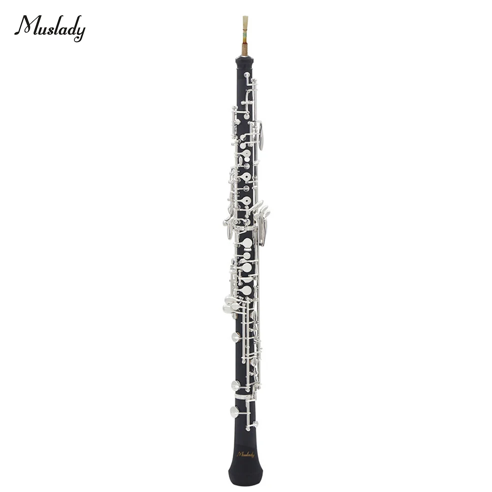 Muslady Профессиональный C ключевой гобой полуавтоматический стиль ключи с серебристым напылением деревянный духовой инструмент с oboe Reed перчатки кожаный чехол