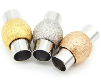 

316L Stainless Steel Magnetic Clasp Snap Bayonet Connectors for Leather Cord Gold Silver 2/3/4/5/6mm