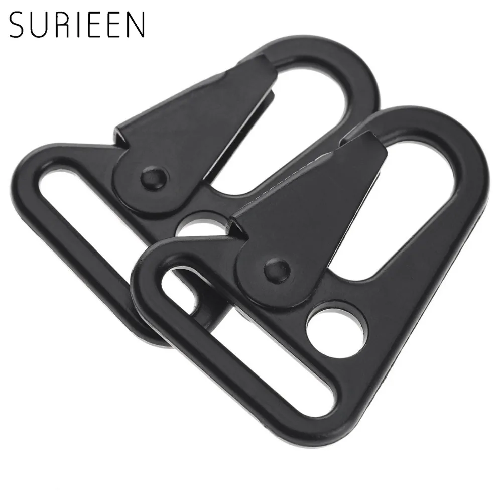 SURIEEN 2Pcs HK Sling Clips Quick Release Spring Carabiner Snap Hook Strap Rifle EDC Keychain Rope Buckle Outdoor Camping Hiking