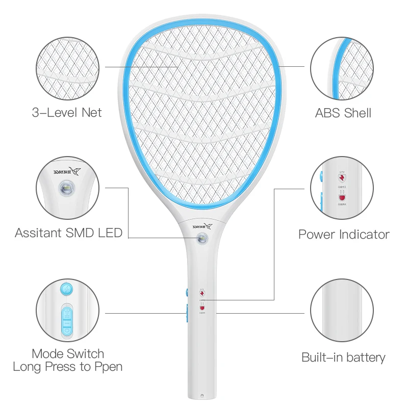 YAGE Electric Mosquito Swatter Mosquito Killers Pest Control Bug Zapper Reject Racket Trap Home Tool 2200V Electric Shock 400mAh YAGE Electric Mosquito Swatter Mosquito Killers Pest Control Bug Zapper Reject Racket Trap Home Tool 2200V Electric Shock 400mAh