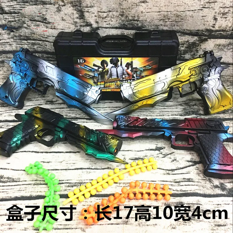 

1:6 Mini Manual Alloy Gun Model Launch Scale with Soft Bullet Case Set Children Birthday/Party/Halloween Gift CF Outdoor Toy