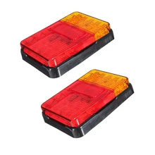 1 Pair Car LED Rear Tail Lights Stop Brake Lamp Indicator Light for Automobiles Truck Trailer 12V Car Accessories 1 pair 21w halogen lamp truck tail lights for 12v jeep compass suv car rear fog lamp