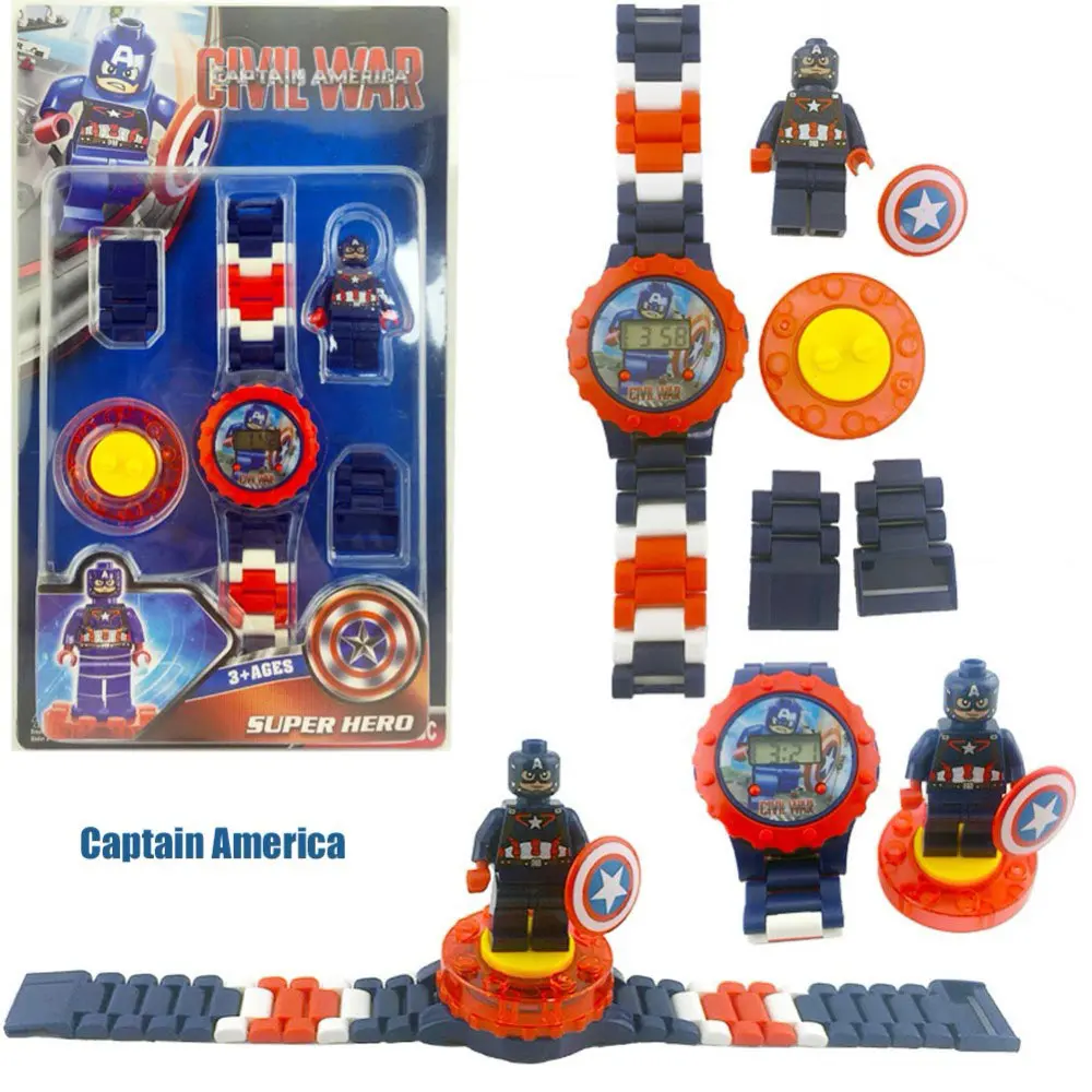Super Hero Watch Building Blocks Ninjago Marveling Avengers Figures Bricks Funny Toys for Children Compatible LegoING Watch Gift Super Hero Watch Building Blocks Ninjago Marveling Avengers Figures Bricks Funny Toys for Children Compatible LegoING Watch Gift