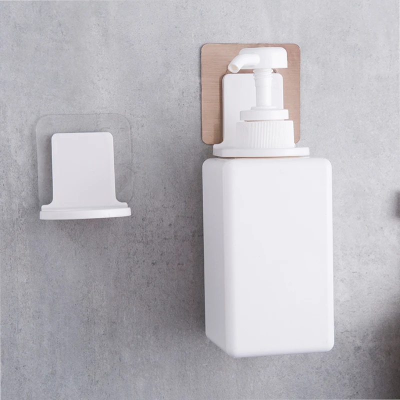 Self adhesive bathroom wall mounted shower gel shampoo bottle holder
