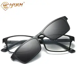 Tr90 Рамка клип очки Съемный линзы поляризованные солнцезащитные очки модные солнцезащитные очки для унисекс Óculos де золь 2250