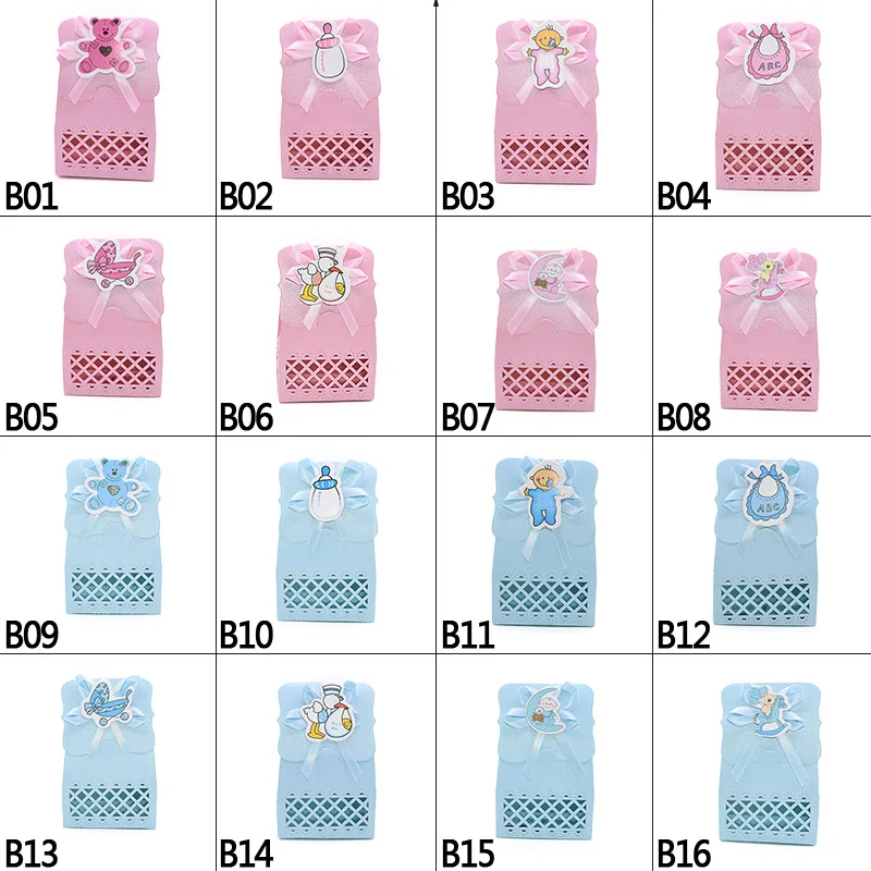 12pcs Baby Shower Favor Candy Boxes with Ribbons, Cute Boy Girl Gift Packaging for Kids... - SKU FCBR0928 - UGI Packaging