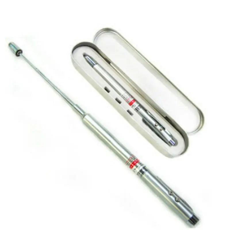 

New 5 in 1 Power Point Telescopic RED Laser Pointer Pen Teaching Tools LED Light Ball Pen Business School Office Gifts S18100
