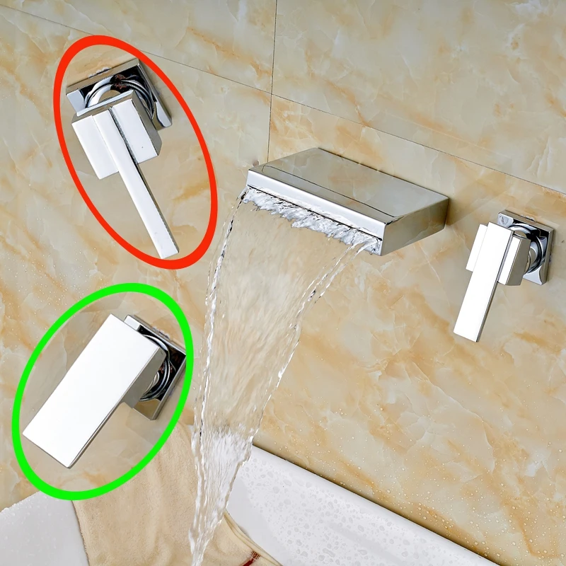 

Uythner Single Handle Waterfall Bathroom Sink Faucet Hot&Cold Mixer Tap Chrome Finish