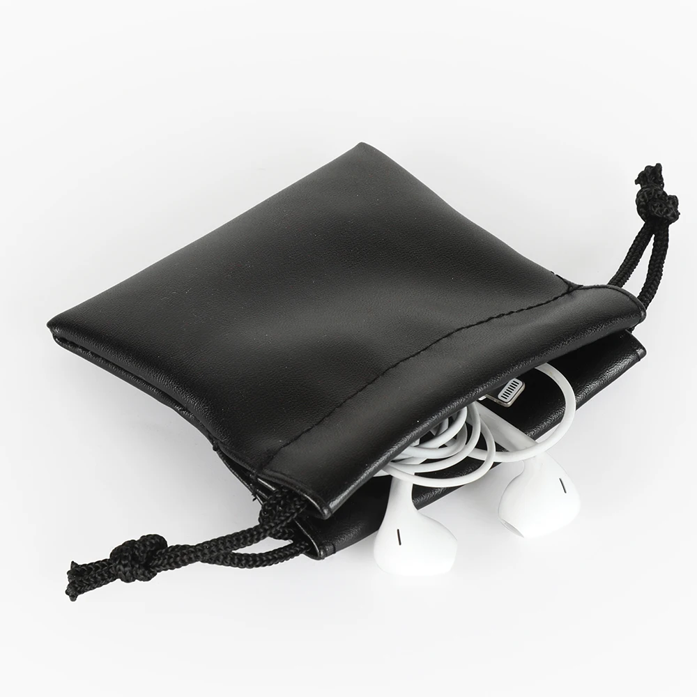 5 шт./лот 7*8 см Ювелирная упаковка сумка черная кожаная сумка с логотипом, рисунком по индивидуальному заказу сумка-кисет подарки на свадьбу рождство сумка