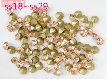 

Lt.Peach~Size SS18~SS29 Round Crystal loose pointback rhinestone,Glass glue on nail art rhinestones