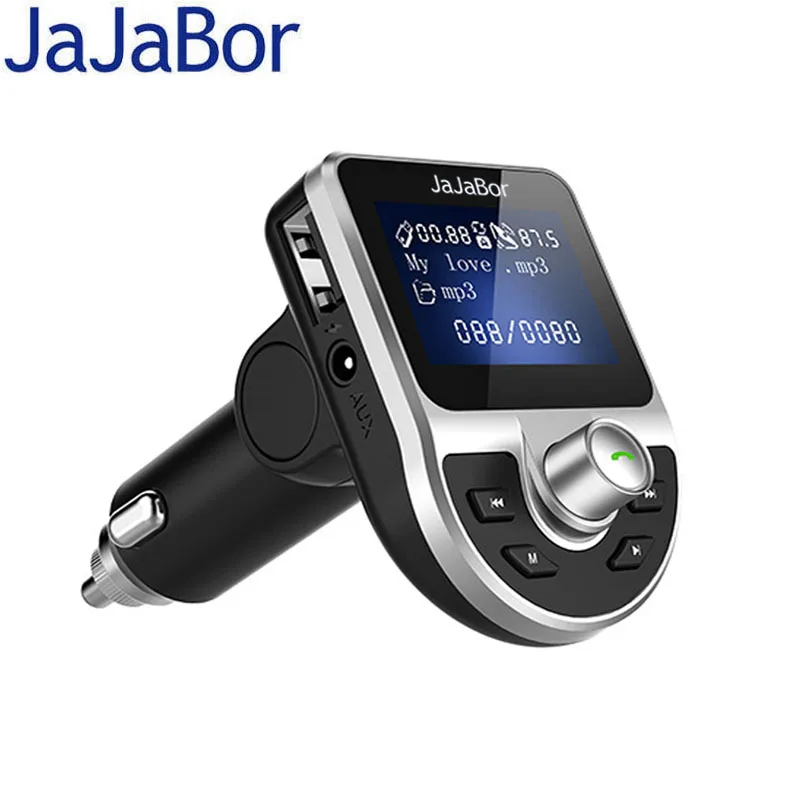 Jajabor Bluetooth автомобильный комплект громкой связи fm-передатчик AUX аудио mp3-плеер Bluetooth стерео A2DP музыкальный плеер 5 в 3.1A автомобильное зарядное устройство