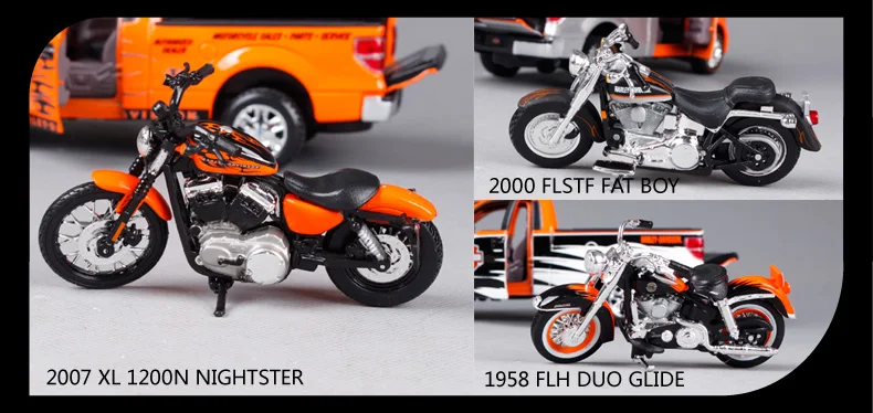 Maisto 1:27 FORD F-150 STX пикап с 2000 FLSTF FAT BOY Мотоцикл Велосипед литой модельный автомобиль игрушка в коробке