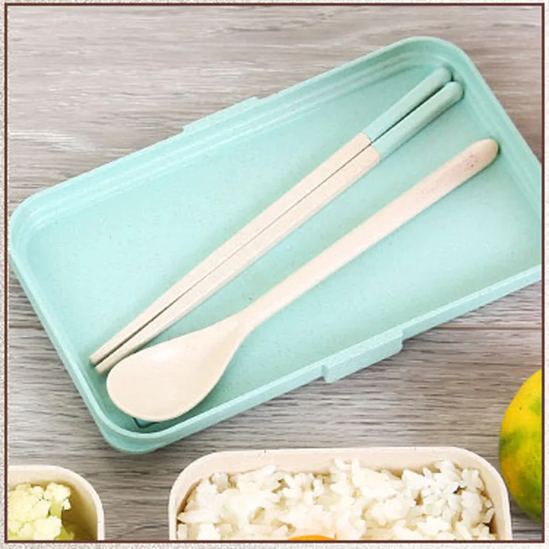 Microwave Wheat Straw Bento LunchBox Japanese Style Plastic Sushi Food Storage Container For Kids Picnic Camping Bento Box Sets