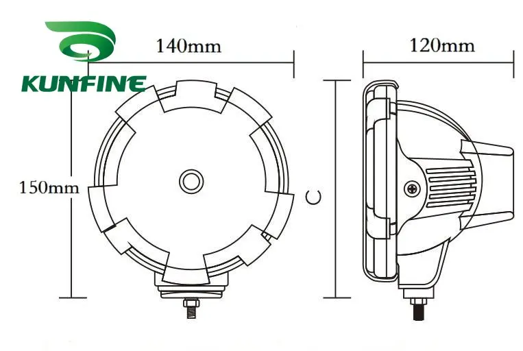 4 inch HID Driving Light KF-K5001 szie