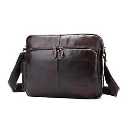 LJL-Mva винтажная Повседневная сумка через плечо из воловьей кожи модная сумка бизнес-портфель