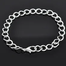 Doreen Box Серебряный цвет застежка Омар звенья цепи браслеты 20 см(7-7/"), продается в упаковке 12 штук(B14183