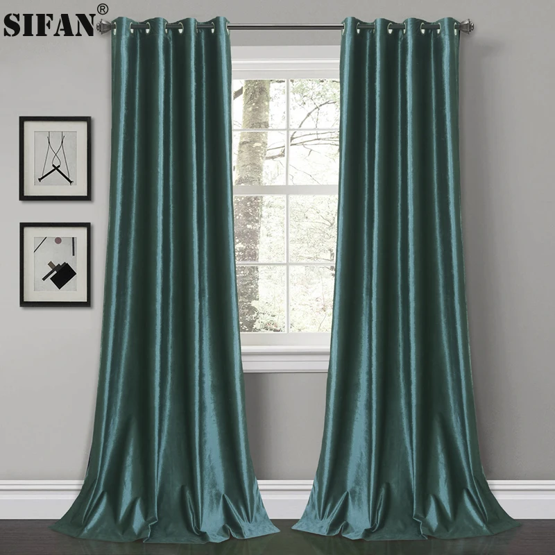 Cortinas de terciopelo italiano brillante para sala de estar cortinas para tratamiento de ventanas cortinas de acabado sólido Cortinas de terciopelo italiano brillante para sala de estar cortinas para tratamiento de ventanas cortinas de acabado sólido