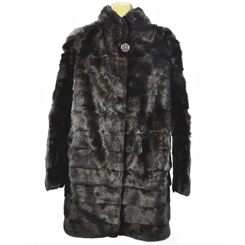 2018ladies new natural mink fur yellow wolf fur long coat real fur ...