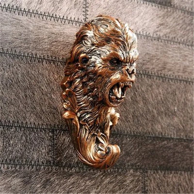 

3D Resin Wall Hooks DIY Vintage Deer Head Animal Head Clothes Display Stands Hook Hanger Cap Home Wall Decorations L3226