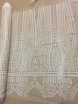 

Fashion african glued glitter tulle mesh fabric top sale S-52021 glued glitter sequins lace fabric