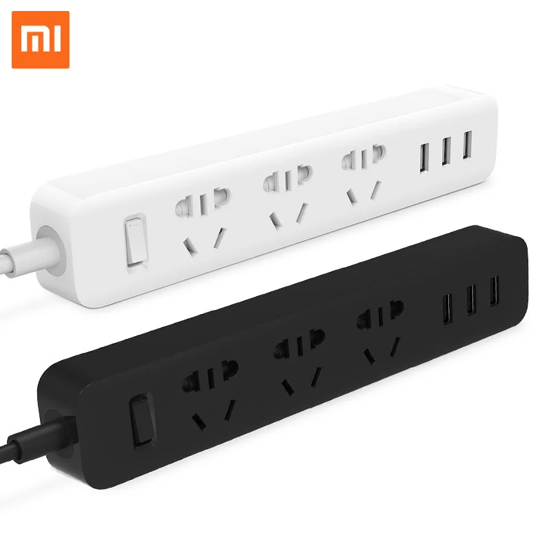 

Original Xiaomi power strip With 3 USB Extension Socket Plug Multifunctional Fast Charging Power Strip 10A 250V 2500W