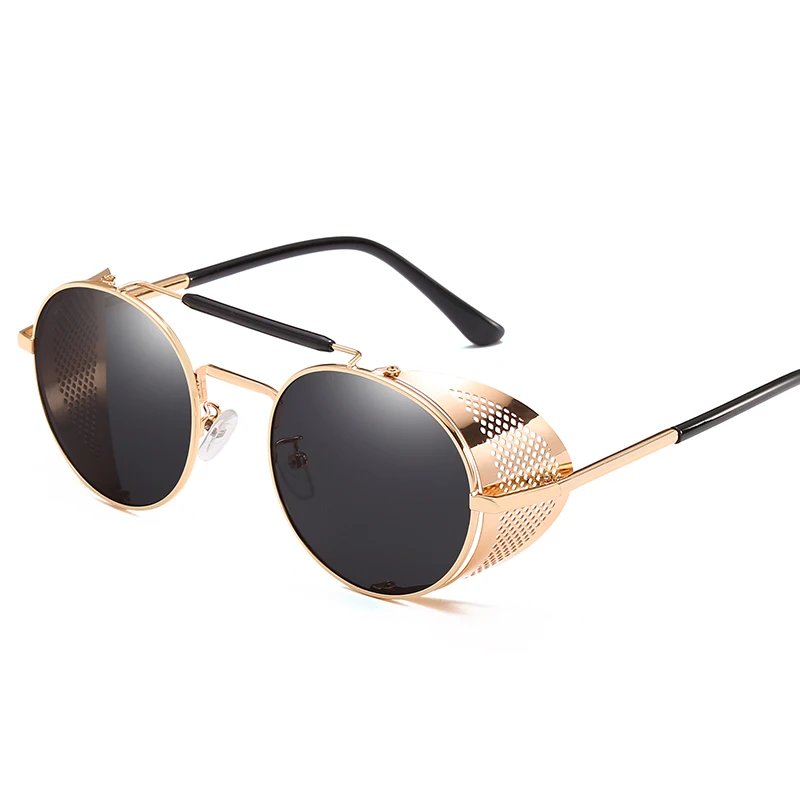 Солнцезащитные очки унисекс в стиле стимпанк для мужчин и женщин, Ретро стиль, брендовые дизайнерские круглые солнцезащитные очки, мужские очки в стиле стимпанк, UV400 Oculos De Sol
